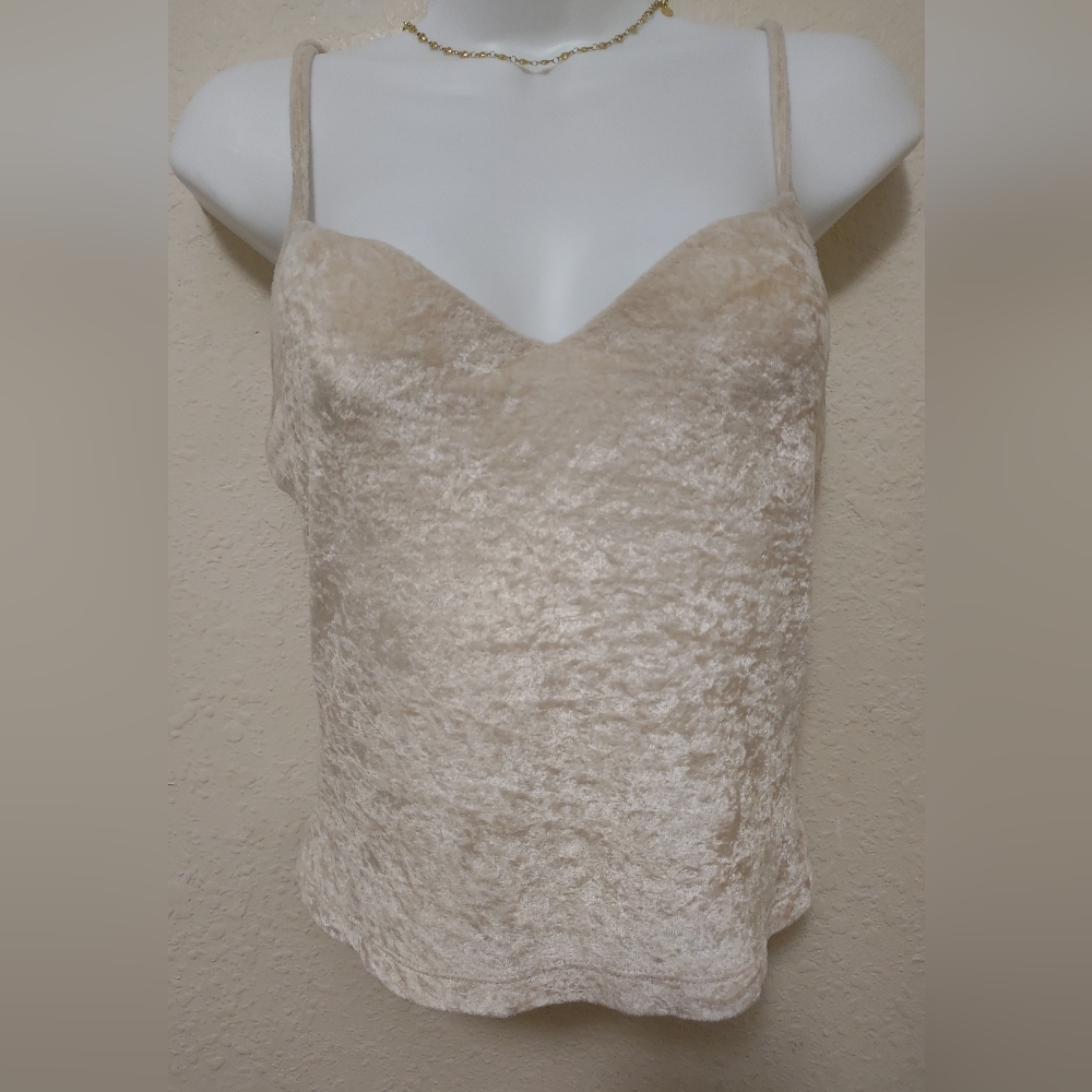 Elegant Cream Velvet Women's Top